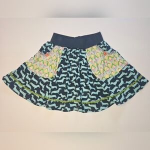 Matilda Jane Dog Days Circle Skirt Its a Wonderful Parade Size 8 Dachshund Navy